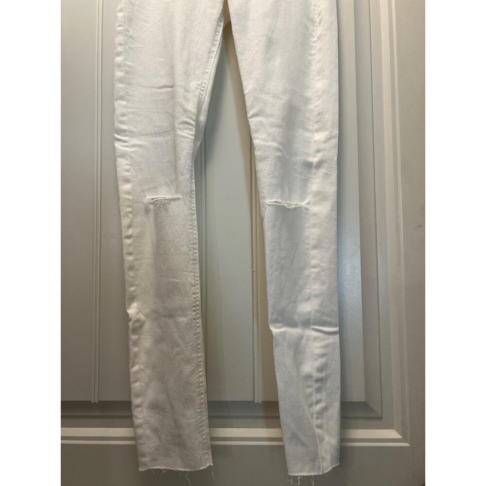 NWT Zara Women’s High Waist Ankle Distressed Trafaluc Denim Jeans‎ Size 4 White - Picture 5 of 8